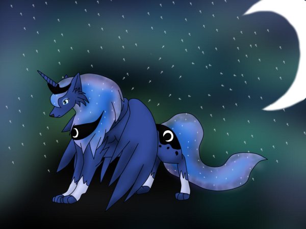 Волчица Луна и пони принцесса Луна