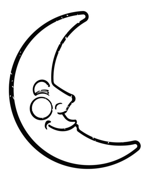 Месяц раскраска для детей