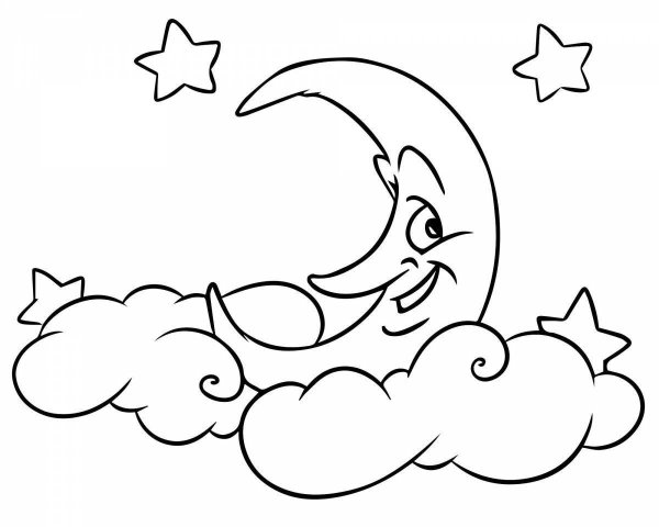 Месяц раскраска