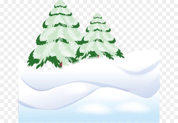 Елка в сугробе на прозрачном фоне