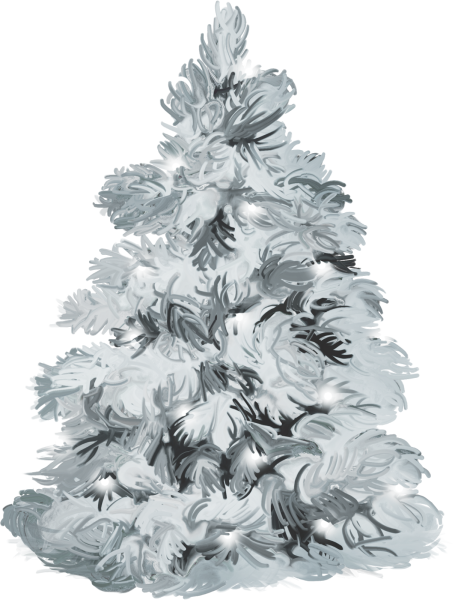 Заснеженная ель на прозрачном фоне