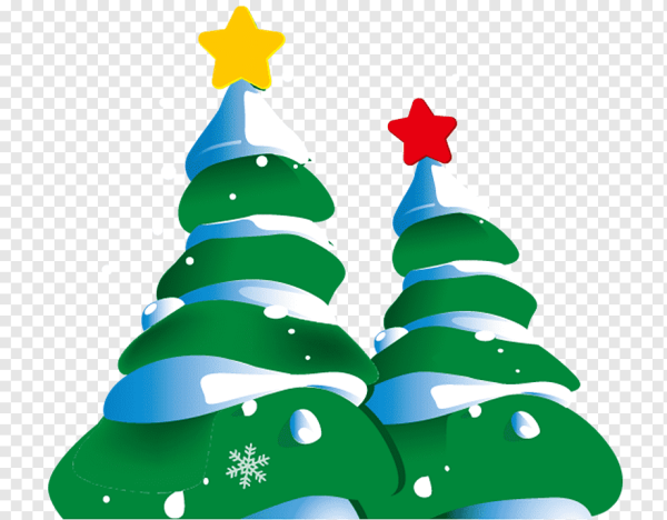 Мультяшные елки в снегу