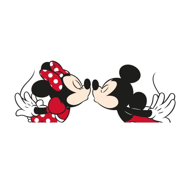 Микки Маус целует Минни