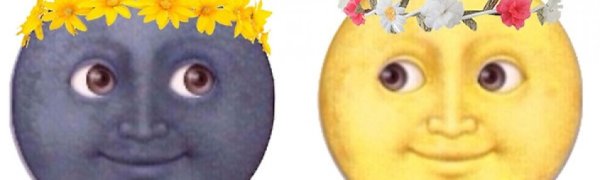 Луна и солнце смайлик