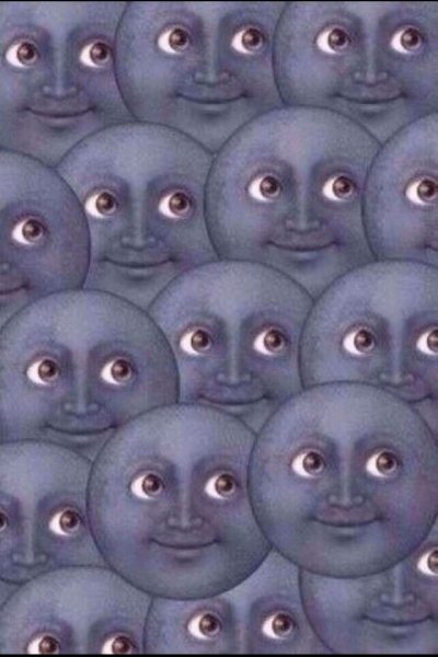 Смайлик Луна с лицом