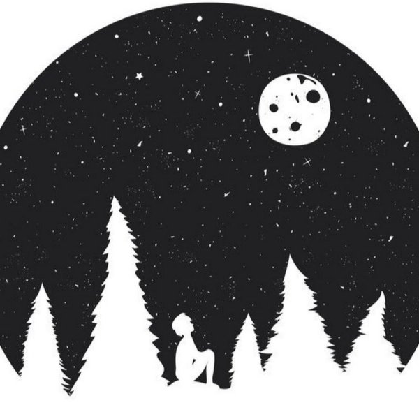 Силуэтные рисунки Луны