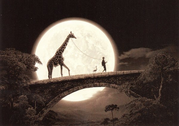 Мост на фоне Луны