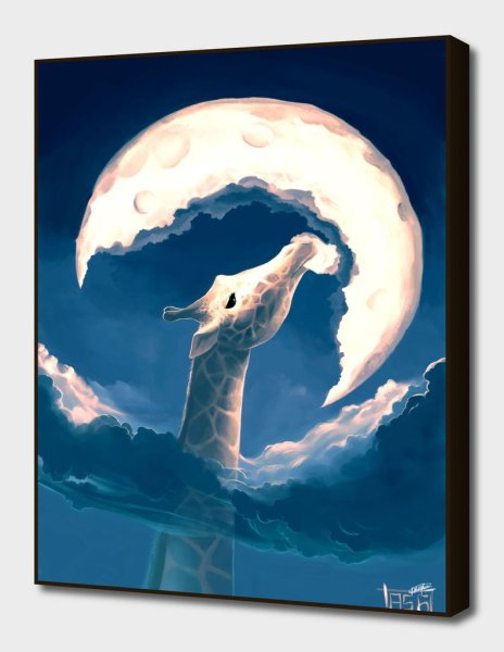 Жираф и Луна картинка