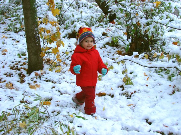 Дети ноябрь снег