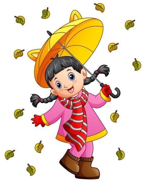 Девочка с зонтиком осенью для детей