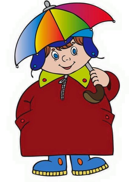 Мультяшные мальчик в осенней одежде