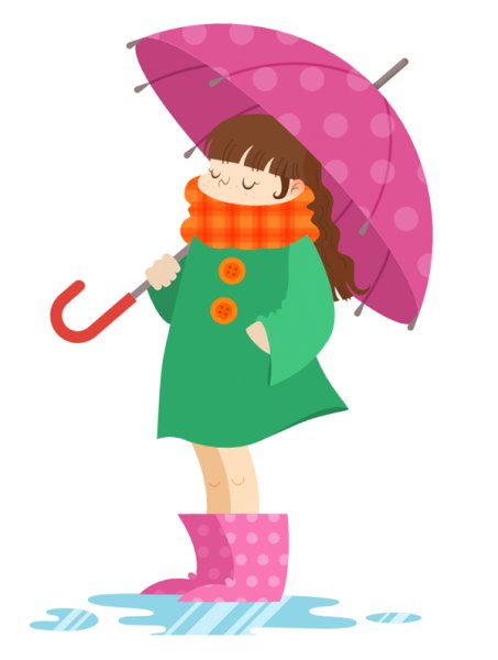 Девочка под зонтиком для детей