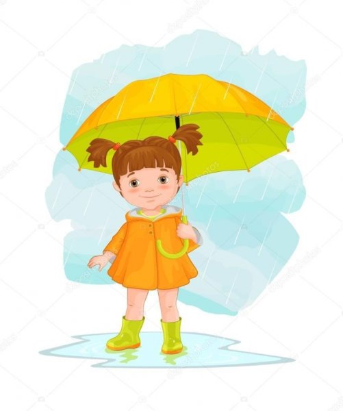 Девочка под зонтиком для детей