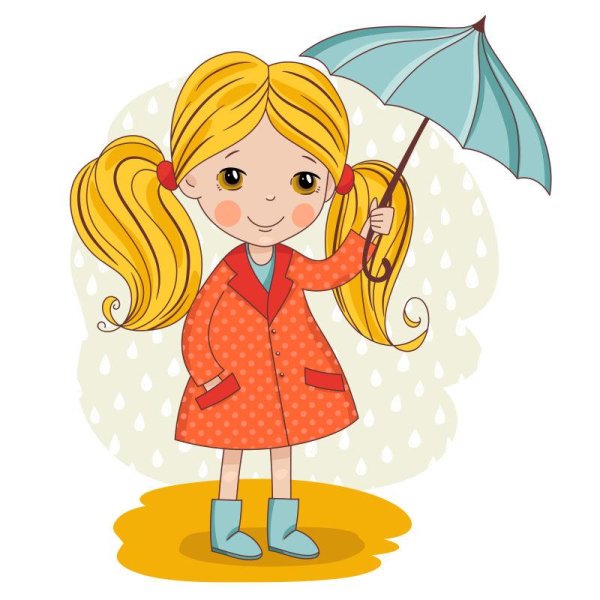 Девочка с зонтиком осенний для ДОУ