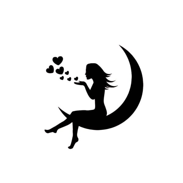 Девушка сидит на Луне