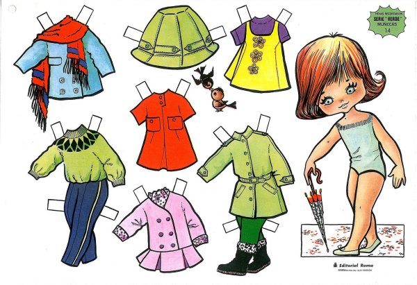 Осенняя одежда для бумажной куклы