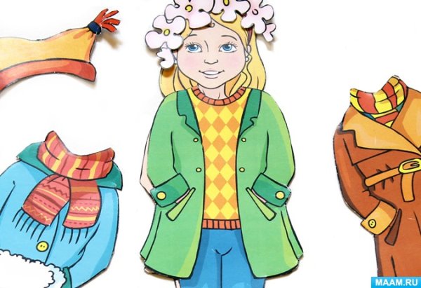 Весенняя одежда для бумажной куклы