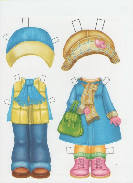 Бумажные куклы Аня и Ваня с одеждой