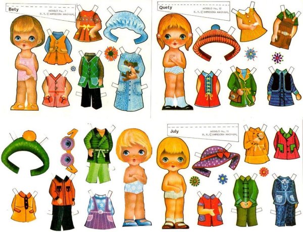 Бумажная кукла с одеждой по сезонам