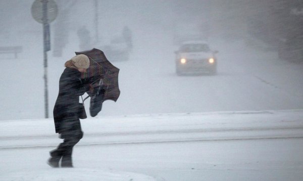 Сильный ветер и гололед