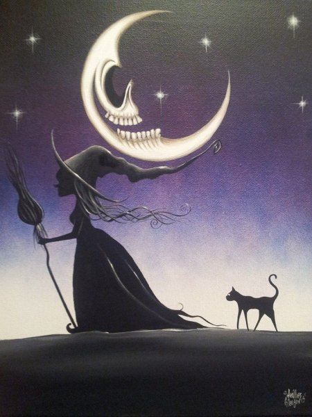 Ведьма с черной кошкой