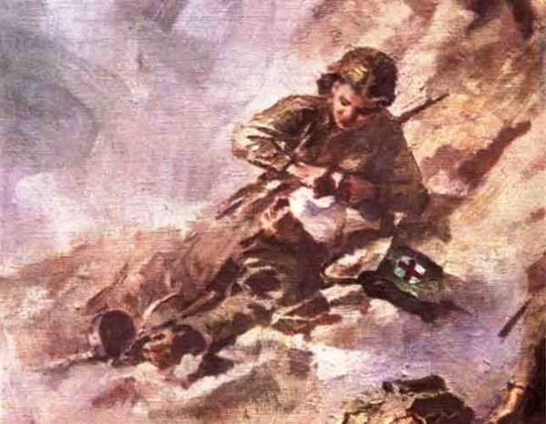 Подвиг санинструктора Марии Боровиченко картина