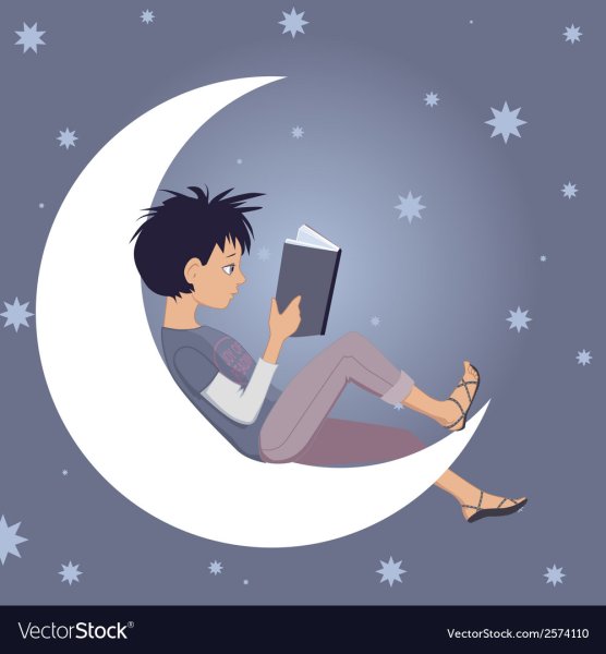 Человек сидит на Луне