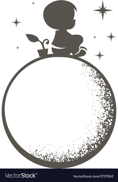 Мальчик сидит на Луне