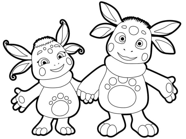 Раскраска мультик Лунтик