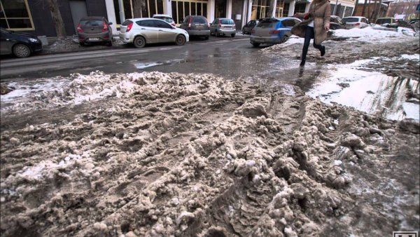 Зима в России грязь слякоть