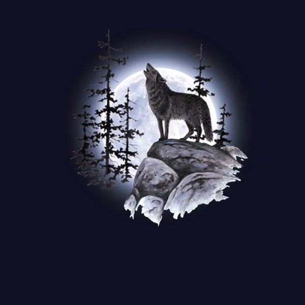 Тату волк на скале