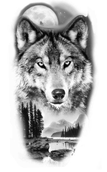 Эскизы татуировок волк