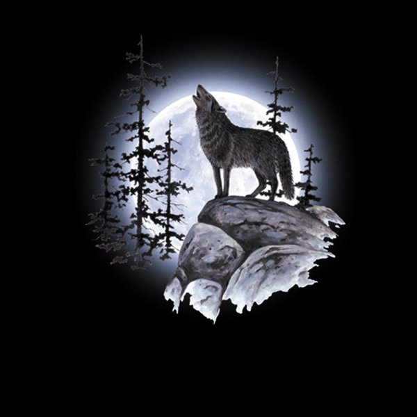Волк на фоне Луны тату