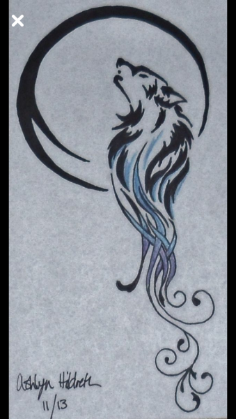 Эскиз волка легкий