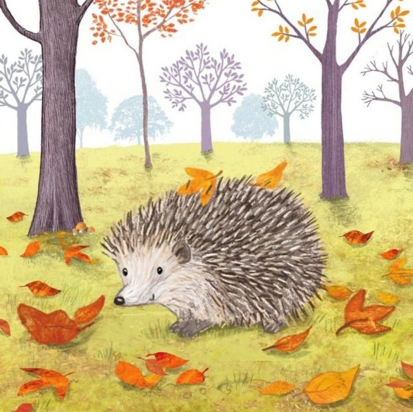 Рисование Ёжика осенью