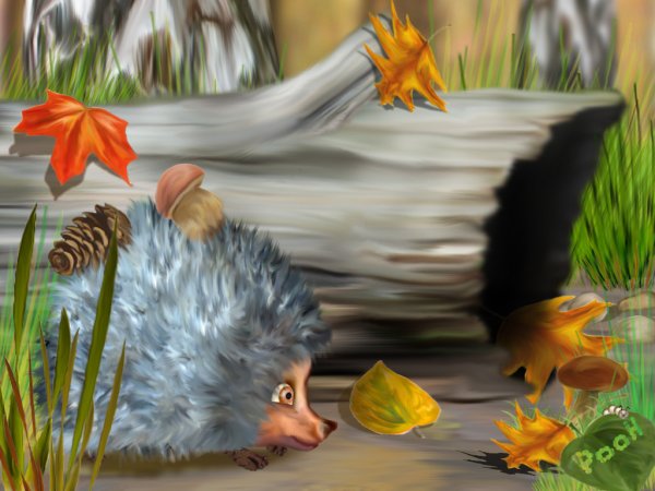 Сказочный лес с ежиком