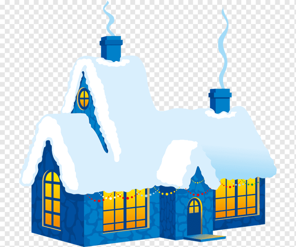 Новогодний домик на прозрачном фоне