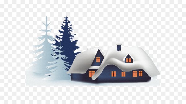 Новогодний домик на прозрачном фоне