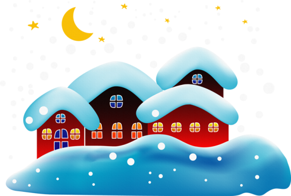 Заснеженный домик для детей