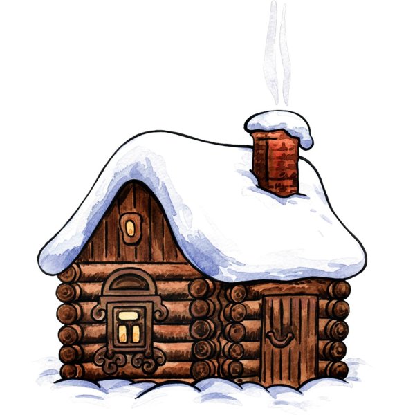 Мультяшный домик зимой