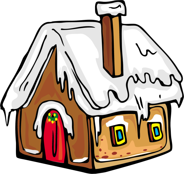 Зимний домик мультяшный