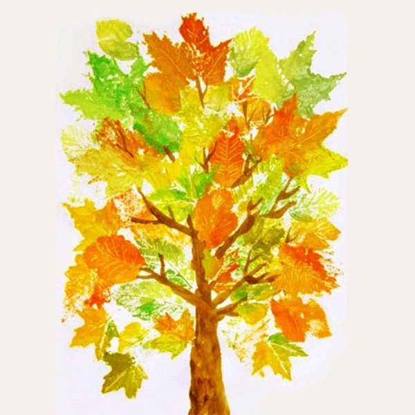 Рисование осеннее дерево