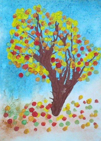 Рисование осеннее дерево