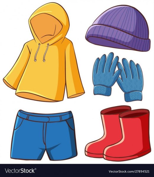 Дети в осенней одежде вектор