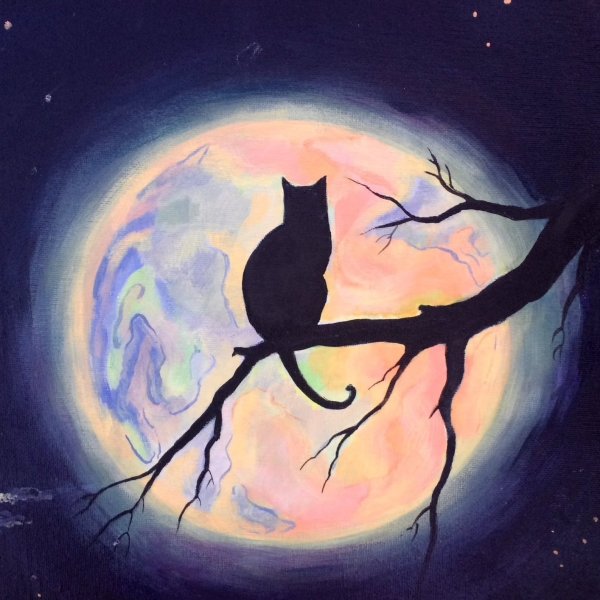 Луна красками