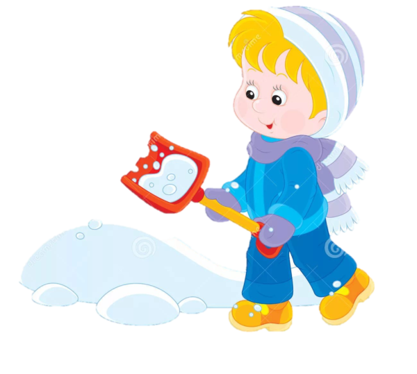 Расчистка снега лопатой для детей