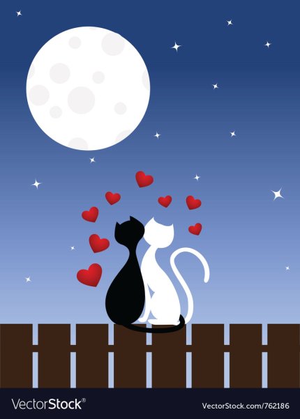 Силуэт кошки на крыше