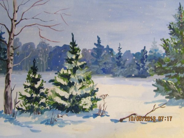 Рисунок к стихотворению первый снег