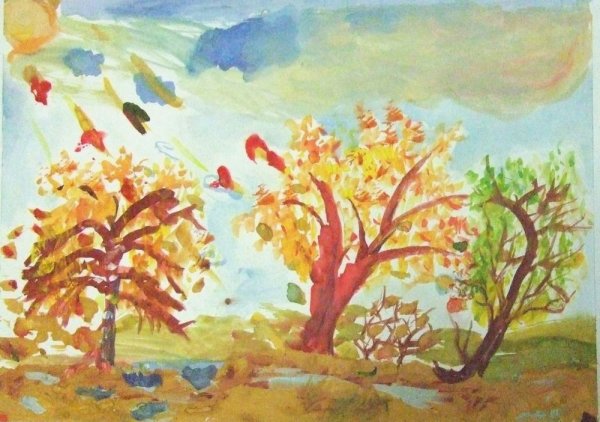 Рисунки детей на тему осень