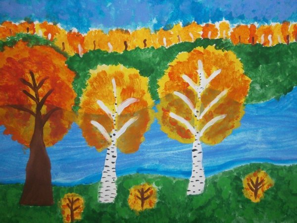 Детские рисунки на тему осень